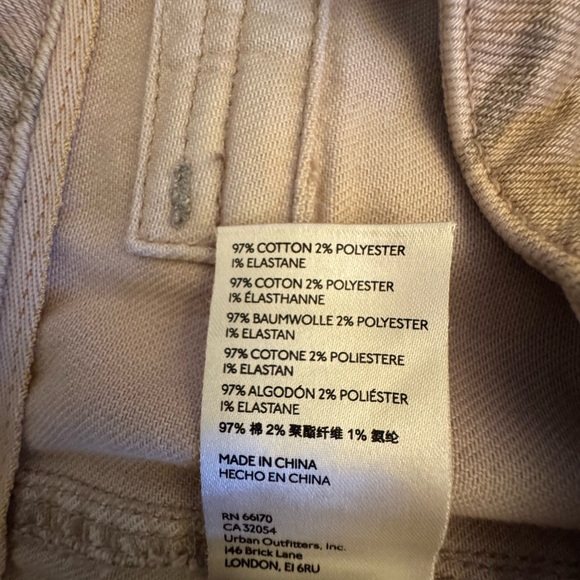 PILCRO Antropologie Beige Floral Cotton Denim Embroidered Tapered Pants 28 - Picture 11 of 12